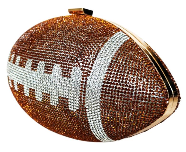 Brown Crystal Football Clutch Purse, Dallas Cowboy Boots Earrings