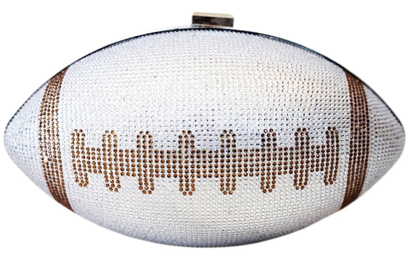 Silver Crystal Clutch, Brown 40 oz Football Tumbler, Football Earrings