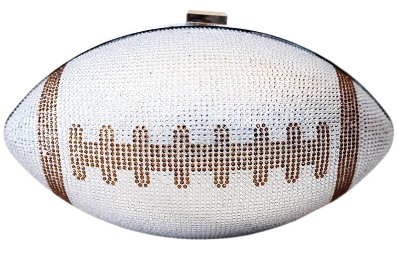 Sterling Silver Football Clutch Purse, Dangle Earrings