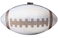 Silver Crystal Football Clutch Purse