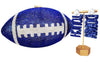 Blue Crystal Football Clutch Purse, Touchdown Earrings