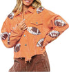 Burnt Orange Corduroy Sequin Football Jacket