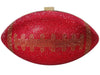 Red Crystal Football Clutch Purse