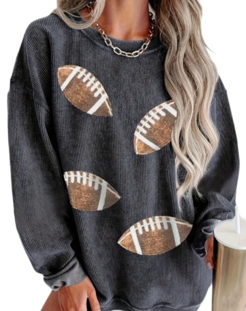 Gray Long Sleeve Football Shirt