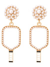 White Pickleball Earrings