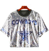 Womens Silver Sequin Dallas Cowboys Shirt