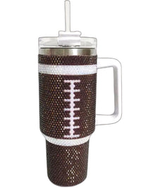 Brown Crystal Football Tumbler, 40 oz