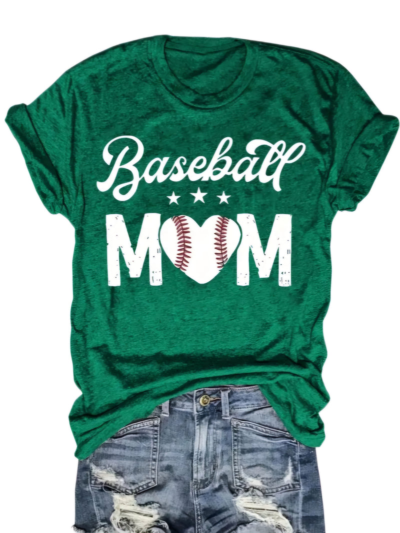 Green Baseball Mom T-shirt