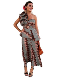 Asymmetrical 2 Piece Print Dress