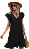 Black Ruffle Mini Dress