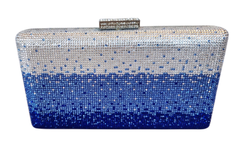 Dallas Cowboys Colored Blue and Silver Crystal Clutch Purse