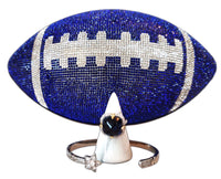 Dallas Cowboys Blue Crystal Football Clutch, Sterling Silver Blue Sapphire Ring and Star Cuff Bracelet