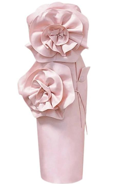 Pink 3D Flower Dress