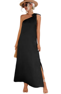 Black One Shoulder Maxi Dress