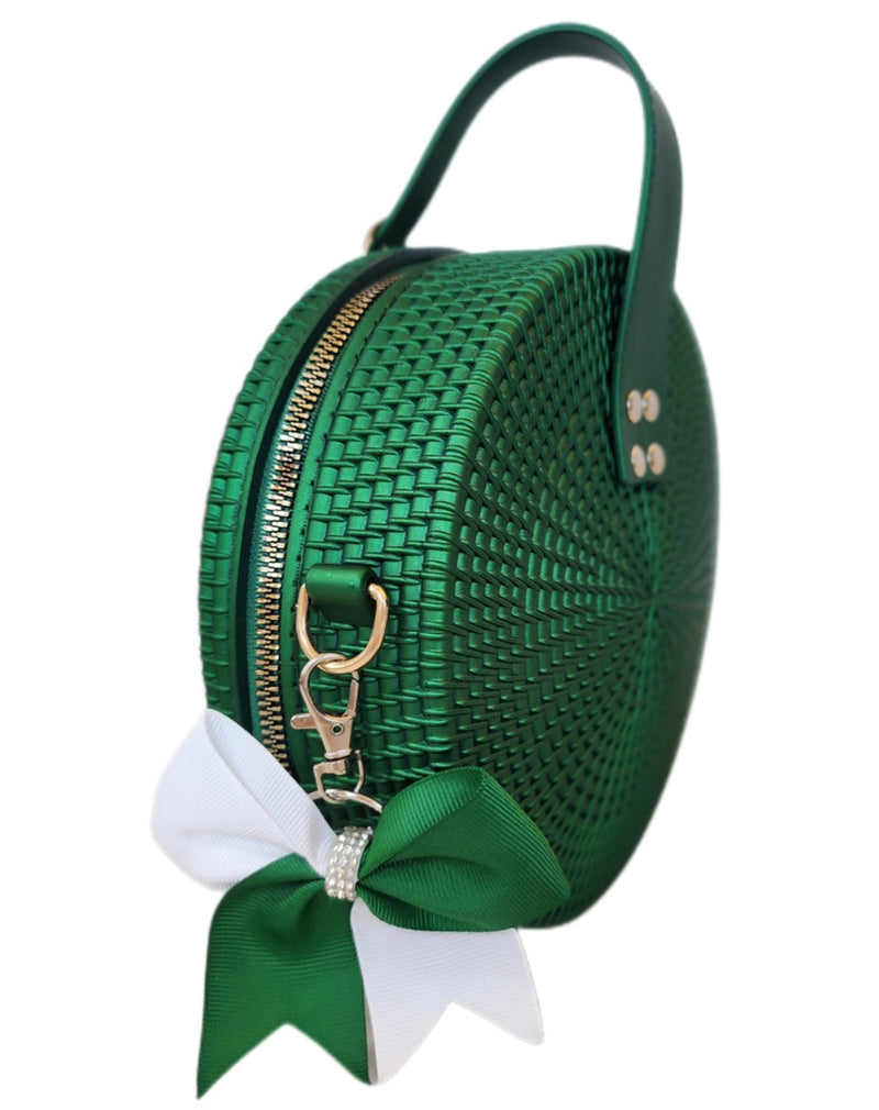 Green Wristlet Purse with Green and White Bow