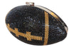 Black Crystal Football Clutch Purse