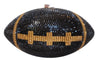 Black Crystal Football Clutch Purse