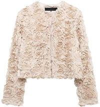 Ivory 3D Floral Jacket