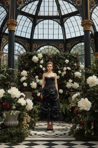 Black 3D Floral Skirt
