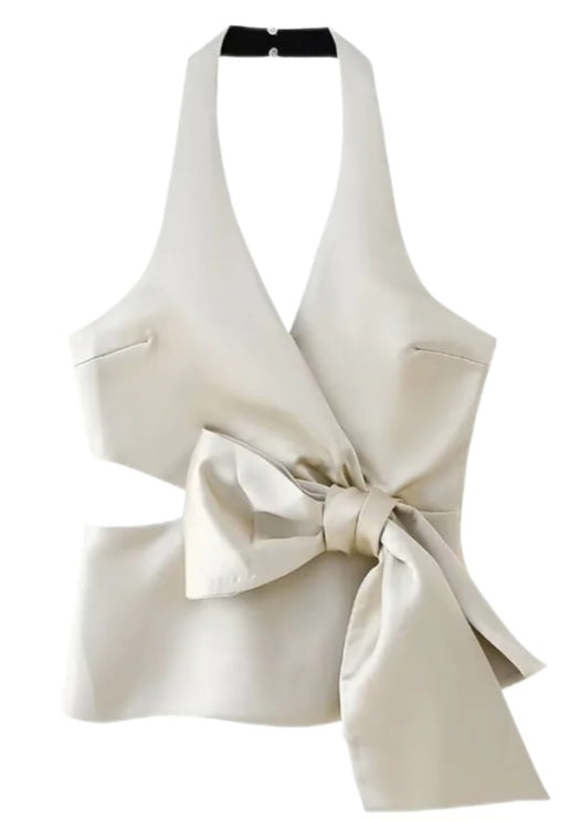 Ivory Bow Halter Top