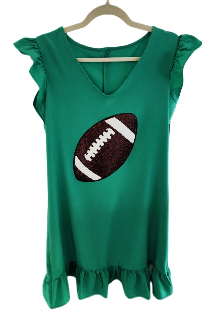 Green Sequin Football Mini Dress