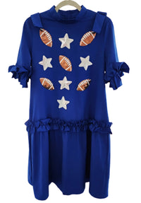 Blue Sequin Football Dress