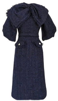 Navy Tweed Dress