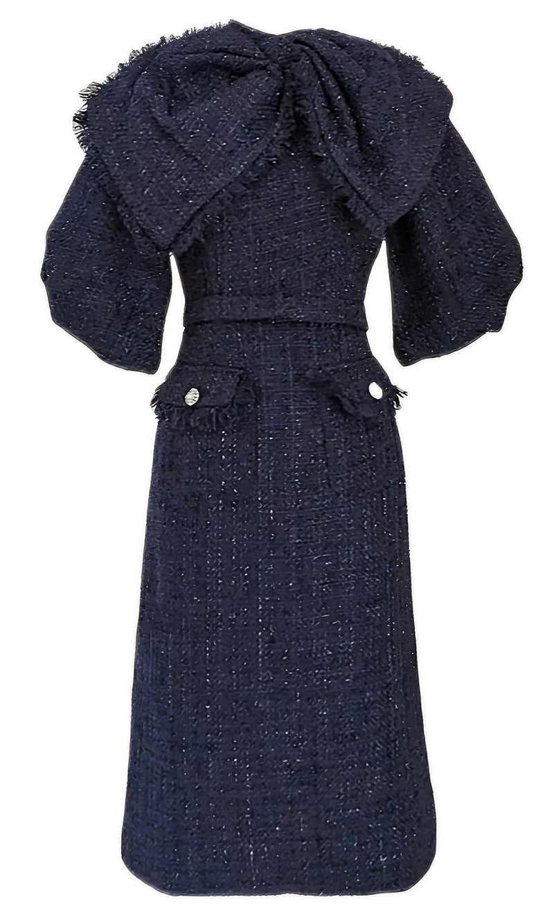 Navy Tweed Dress