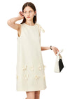 Ivory Sleeveless Knee Length Dress