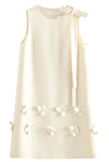 Ivory Sleeveless Knee Length Dress