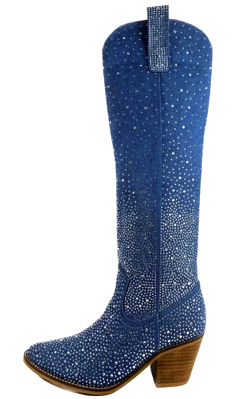 Blue and Silver Cowboy Boots