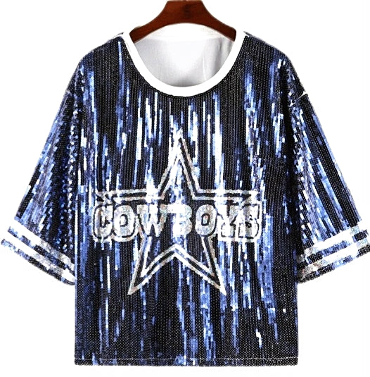 Dallas Cowboys Blue Sequin Shirt