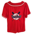 Red Button Up Baseball Shirt