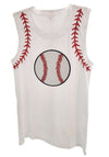 Sleeveless Sequin Baseball T-shirt