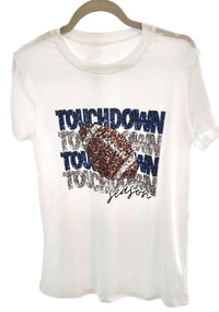 Blue and White Touchdown Tshirt