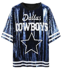 Blue Sequin Dallas Cowboys Shirt