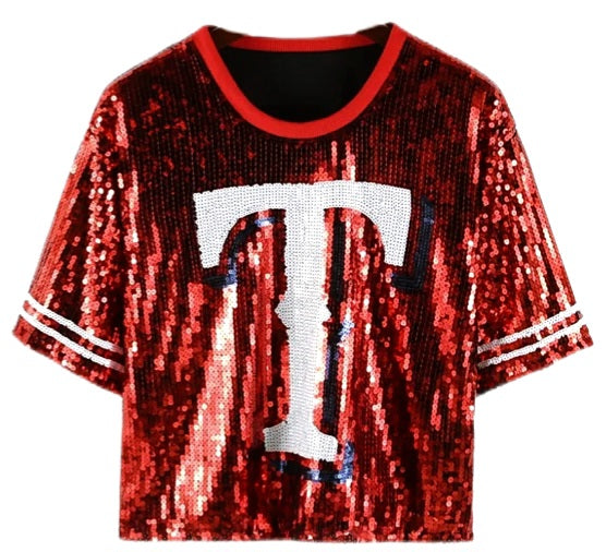 Texas Rangers Red Sequin Shirt