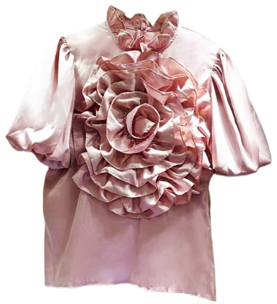 Pink 3D Flower Blouse