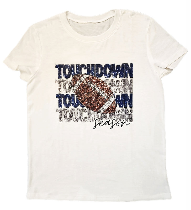 Blue and White Touchdown Tshirt