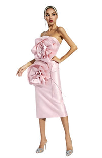 Pink 3D Flower Dress