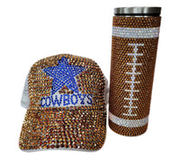 Gold Sequin Dallas Cowboys Hat and Matching 20 oz Tumbler