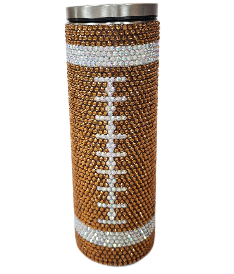 Gold Sequin Football Tumbler - 20 oz