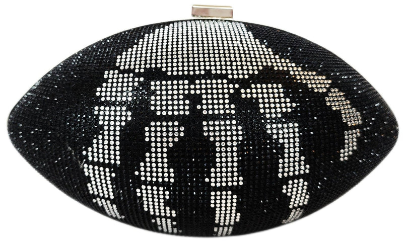 Black Halloween Skelton Hand Sequin Football Clutch