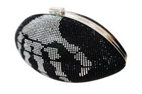 Black Halloween Skelton Hand Sequin Football Clutch