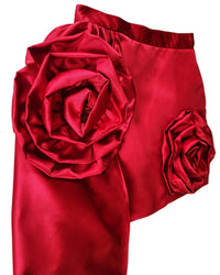 Red 3D Flower Mini Skirt