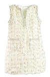 Ivory Tweed Sleeveless Mini Dress