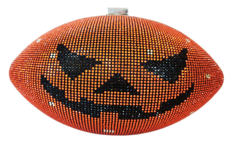 Orange Halloween Football Crystal Clutch