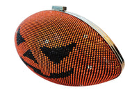 Orange Halloween Football Crystal Clutch