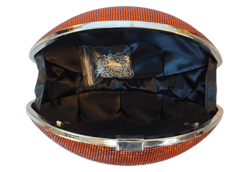 Orange Halloween Football Crystal Clutch