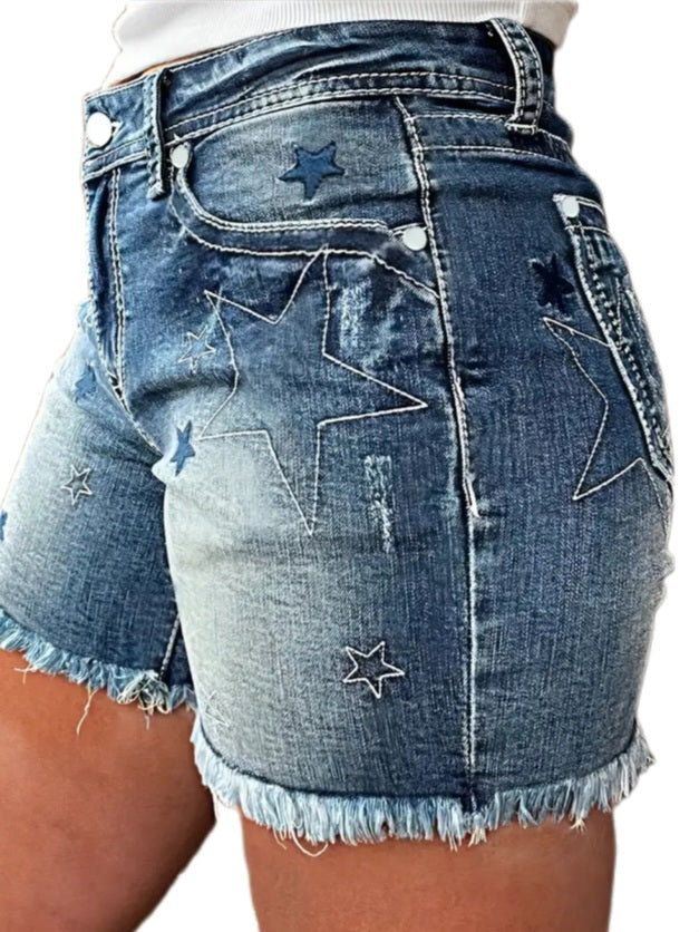 Blue Jean Stars Short Shorts